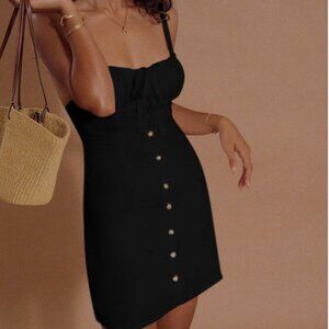 Darling linen plain mini dress